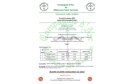 Concours salle 9 -10 Octobre 2021